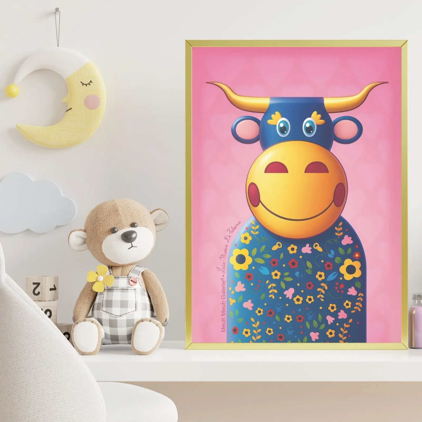 Affiche Vache avec Fleurs – Image 2