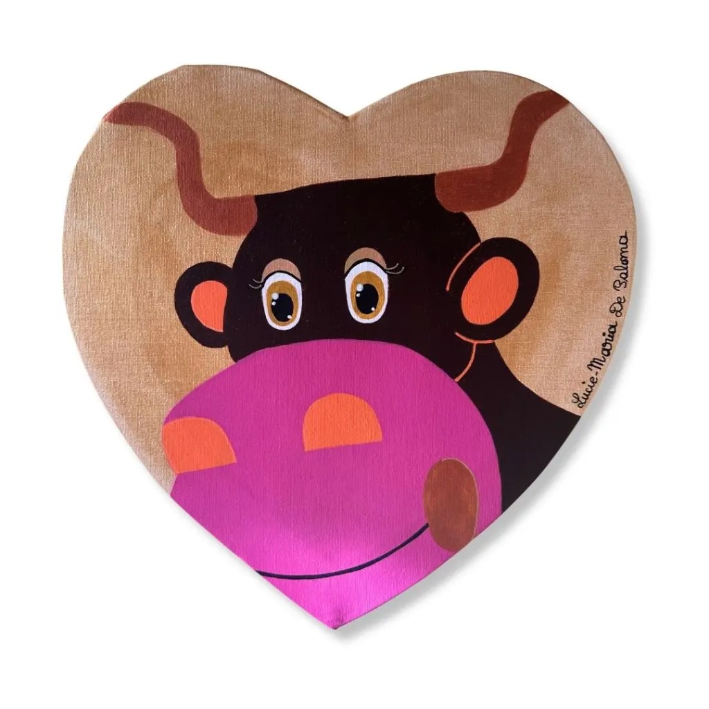 Peinture Cœur Vache Meuh Meuh Iris